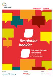 Resolution booklet European Student Parliament  Bolzano/Bozen, Italy