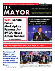 Since 1933, the Official Publication of The United States Conference of Mayors  U.S. M A YOR WIN: Senate