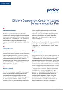 Case StudyOffshore Development Center for Leading Software Integration Firm - TIBCO