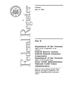 Tuesday, July 21, 2009 Part II Department of the Treasury Office of the Comptroller of the