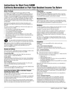 2010 Instructions for Short Form 540NR -- California Nonresident or Part-Year Resident Income Tax Return