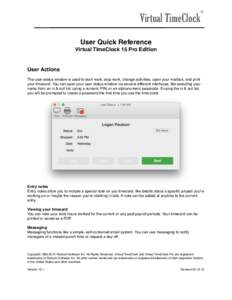 Virtual TimeClock  ® User Quick Reference Virtual TimeClock 15 Pro Edition