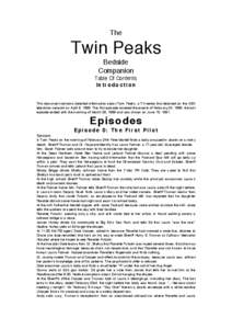 The  Twin Peaks Bedside Companion Table Of Contents