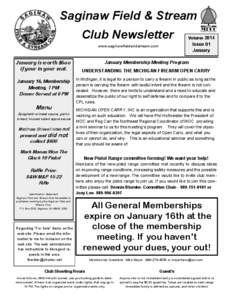 Saginaw Field & Stream Club Newsletter