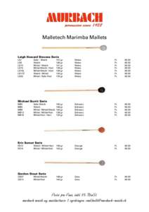 Malletech Marimba Mallets  Leigh Howard Stevens Serie LS1 LS5 LS10