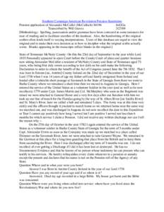 Southern Campaign American Revolution Pension Statements Pension application of Alexander McCuller (McCulloch) S4196 fn42Ga. Transcribed by Will Graves[removed]Methodology: Spelling, punctuation and/or grammar have been