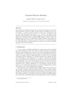 Permuted Function Matching Rapha¨el Clifforda , Benjamin Sach∗,a a Department of Computer Science, University of Bristol,UK