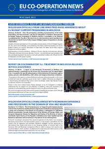 EU CO-OPERATION NEWS Newsletter of the Delegation of the European Union to Moldova № 03 April, 2012 GOOD GOVERNANCE, RULE OF LAW AND FUNDAMENTAL FREEDOMS