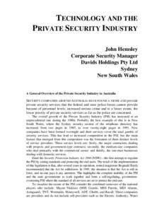 Technology and the private security industry