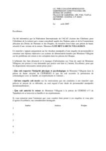 LIC. PABLO SALAZAR MENDIGUCHÍA GOBERNADOR CONSTITUCIONAL DEL ESTADO DE CHIAPAS PALACIO DE GOBIERNO, 1ER. PISO, TUXTLA GUTIERREZ, CHIAPAS, C.PMEXIQUE