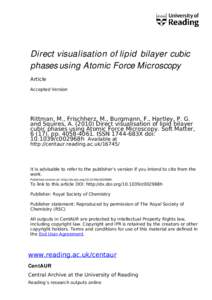 Direct visualisation of lipid bilayer cubic phases using Atomic Force Microscopy[removed]15578379AB72C4DE  F433EAA24C572AA2EEAA2367AAA