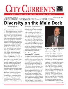 CITY CURRENTS  A NEWSLETTER FOR THE CITY COLLEGE COMMUNITY VOLUME XIX • ISSUE TWO
