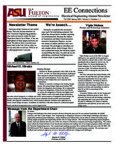 EE Connections Electrical Engineering Alumni Newsletter 	 Fall[removed]Spring 2009 • Volume 6 • Numbers 1, 2