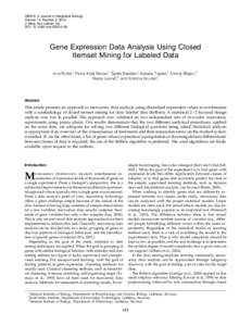 OMICS A Journal of Integrative Biology Volume 14, Number 2, 2010 ª Mary Ann Liebert, Inc. DOI: =omiGene Expression Data Analysis Using Closed