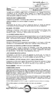 MINUTES August 19, 2013 BOARD OF COUNTY COMMISSIONERS Rio Blanco County