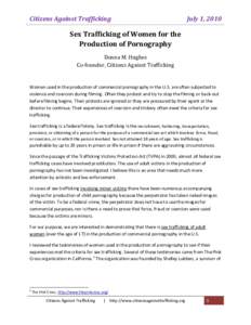 Sex Trafficking of Women for the Production of Pornography