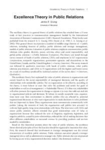 Organization–public relationships / James E. Grunig / Excellence theory / Public / Corporate communication / Stakeholder / Evaluation / Chief communications officer / Organization / Public relations / Public opinion / Business