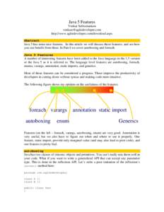 Microsoft Word - Java5Features.doc