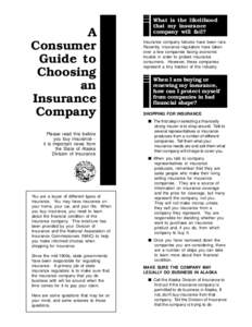 A Consumer Guide to Choosing an Insurance