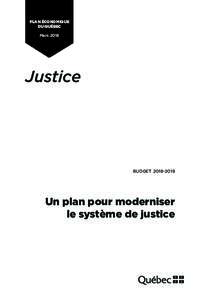 PLAN ÉCONOMIQUE DU QUÉBEC Mars 2018 Justice