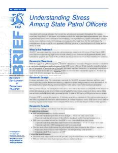 Understanding Stress Among State Patrol Officers, Summary of 