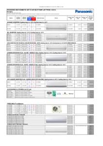 PANASONIC NEW DOMESTIC AIR TO AIR HEAT PUMP LIST PRICE  PANASONIC NEW DOMESTIC AIR TO AIR HEAT PUMP LIST PRICE[removed])