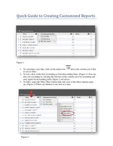 Quick Guide to Creating Customized Reports  Figure 1 1. To customize your data, click on the menu icon above the column you’d like to sort or filter.