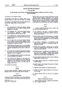 Council Decision[removed]CFSP of 16 July 2012 on the European Union Mission on Regional Maritime Capacity Building in the Horn of Africa (EUCAP NESTOR)