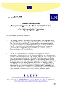 EN  COUCIL OF THE EUROPEA UIO  Council conclusions on