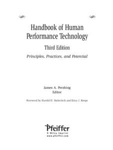 S  S Handbook of Human Performance Technology Third Edition