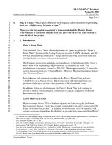 Requests for Information  NLH-NP-007 (1st Revision) August 8, 2014 NP 2015 CBA Page 1 of 5