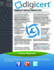 DigiCert SSL Certificate Newsletter November 2012