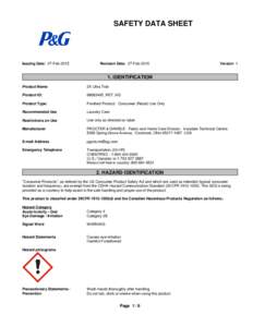 SAFETY DATA SHEET  Issuing Date: 27-Feb-2015 Revision Date: 27-Feb-2015