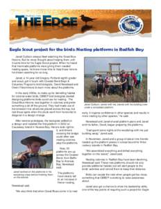 Eagle Scout project for the birds: Nesting platforms in Redfish Bay Jared Cullison always liked watching the Great Blue Herons. But he never thought about helping them until it came time for his Eagle Scout project. When