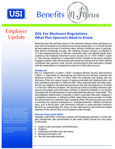 Benefits  cus October | 2011  Employer