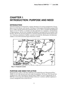 Navajo Reservoir RMP/FEA * * * * June[removed]CHAPTER 1 INTRODUCTION: PURPOSE AND NEED INTRODUCTION This Environmental Assessment (EA) evaluates alternatives for resource management at Navajo