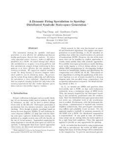 A Dynamic Firing Speculation to Speedup Distributed Symbolic State-space Generation ∗  Ming-Ying Chung and Gianfranco Ciardo