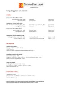 Compulsary pieces 2015 and 2016: CHOIRS: Compulsory Pieces Mixed Choir: Anton Bruckner (1824 – 1896)