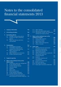 Notes to the consolidated financial statements 2013 Company information  136