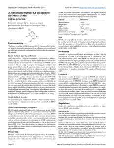 Report on Carcinogens, Twelfth Edition  ([removed],2-Bis(bromomethyl)-1,3-propanediol (Technical Grade) CAS No[removed]Reasonably anticipated to be a human carcinogen