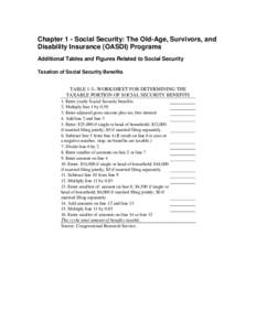 Chapter 1 - Social Security: The Old-Age, Survivors, and Disability Insurance (OASDI) Programs Additional Tables and Figures Related to Social Security Taxation of Social Security Benefits  TABLE 1-5--WORKSHEET FOR DETER