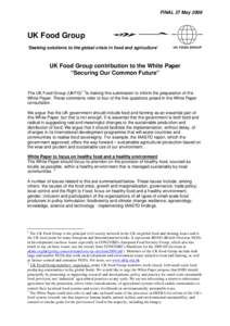 Microsoft Word - 27May2009-UK-Food-Group-submission-WhitePaper.doc