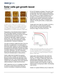 Solar cells get growth boost