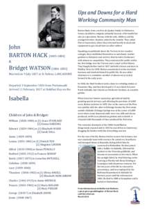 Ups and Downs for a Hard Working Community Man John BARTON HACK[removed]] &