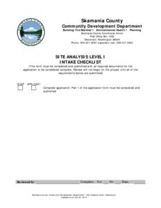 Skamania County  Community Development Department Building/Fire Marshal  Environmental Health  Planning Skamania County Courthouse Annex Post Office Box 1009