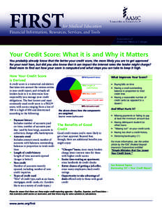 FIRST  for Medical Education Financial Information, Resources, Services, and Tools Association of