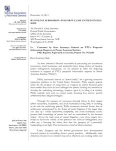 December 16, 2013 BY ONLINE SUBMISSION AND FIRST-CLASS UNITED STATES MAIL Mr. Donald S. Clark, Secretary Federal Trade Commission Office of the Secretary