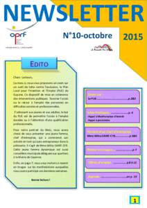 NEWSLETTER LADOM EDITO Chers Lecteurs, Ce mois-ci, nous vous proposons un zoom sur