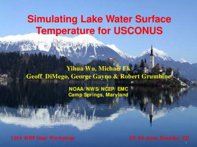 Derive lake characteristics and initial fields fresh lake model in NWP and climate modeling for North America from a climatology data
