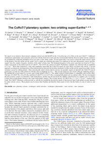 The CoRoT-7planetary system: two orbiting super-Earths